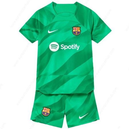 Barcelona Goalkeeper Kids Football Kit 23/24 Green